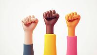 Hands Raised In Air: Corporate Team Celebrates Victory, Success, And Winning, AI generated [IBR125200695]