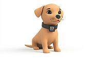 Using Modern Technology And The Internet To Find A Lost Pet, Including A Collar Equipped With A Qr Chip Containing Owner Information. A Small Adorable Puppy, AI generated [IBR125200699]