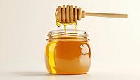 Vintage Wooden Honey Jar With Honey Dipper For Traditional Dipping And Serving Of Honey. A Charming Addition To Any Kitchen Decor, AI generated [IBR125200706]