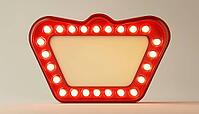 Vintage Lightbox With Glowing Bulb And Red Retro Frame In Antique Shape Marquee Design For A Nostalgic Touch To Any Space, AI generated [IBR125200711]