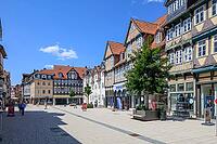 Long Herzogstraße with half-timbered houses and bank house C. L. Seeliger, old town of Wolfenbüttel, Lower Saxony, Germany [IBR125203153]
