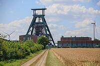 Abandoned Konrad 1 iron ore mine with conveyor framework, being converted into a repository for low and medium radioactive waste, Salzgitter, Lower Saxony, Germany [IBR125203156]
