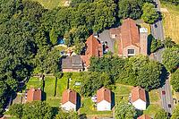 Aerial view, St. Barbara church, Am Römerberg, tenement settlement, Oberaden, Bergkamen, Ruhr region, North Rhine-Westphalia, Germany, birds-eyes view, aerial photography, aerial photography, overview, overview, bird's-eye view, infrastructure, town view, [IBR113322290]