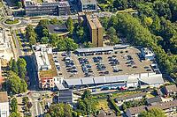 Aerial view, Bergkamen Town Hall, former market hall, Erdemli Superstore GmbH & Co. KG, parking garage, Town Hall Square, Rathausplatz, Weddinghofen, Bergkamen, Ruhr area, North Rhine-Westphalia, Germany, birds-eyes view, aerial photography, aerial photog [IBR113322291]