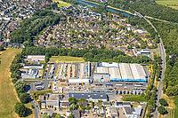 Aerial view, industrial park, industrial road and Schachachtstraße, Eurobaustoffe central warehouse, Rünthe, Bergkamen, Ruhr area, North Rhine-Westphalia, Germany, birds-eyes view, aerial photography, aerial photography, overview, overview, bird's eye vie [IBR113322294]