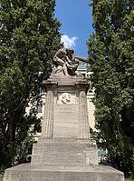 The Rudolf Virchow Monument, erected in 1910, is a historic work of art by Fritz Klimsch depicting humanity's struggle against disease. Medicine, research, science, Rudolf Virchow. Rudolf Ludwig Karl Virchow (13 October 1821, Schivelbein, Pomerania, Kingd [IBR113322307]