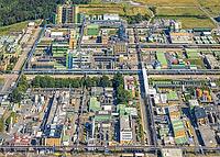 Air picture, Bayer AG, pharmaceutical company, Recyclinghof Umweltkontor Bergkamen GmbH, LANXESS Organometallics GmbH, Bergkamen, Ruhr region, North Rhine-Westphalia, Germany, aerial view, birds-eyes view, aerial photography, aerial photography, overview, [IBR113322329]