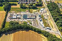 Aerial view, mine house Aden, construction site, conversion to well water management House Aden is the construction of a new mine water treatment plant, Beckinghausen, Lünen, Ruhr area, North Rhine-Westphalia, Germany, birds-eyes view, aerial photography, [IBR113322339]