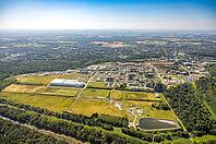 Air picture, Bayer AG, pharmaceutical company, Recyclinghof Umweltkontor Bergkamen GmbH, LANXESS Organometallics GmbH, Bergkamen, Ruhr region, North Rhine-Westphalia, Germany, aerial view, birds-eyes view, aerial photography, aerial photography, overview, [IBR113322347]