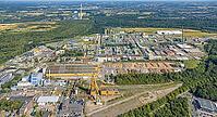 Air picture, Bayer AG, pharmaceutical company, Recyclinghof Umweltkontor Bergkamen GmbH, LANXESS Organometallics GmbH, Bergkamen, Ruhr region, North Rhine-Westphalia, Germany, aerial view, birds-eyes view, aerial photography, aerial photography, overview, [IBR113322351]