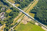 Aerial view, Kuhbach bridge construction site, part of the L821n Bergkamen-Oberaden bypass, Oberaden, Bergkamen, Ruhr region, North Rhine-Westphalia, Germany, birds-eyes view, aerial photography, aerial photography, overview, bird's eye view, infrastructu [IBR113322358]