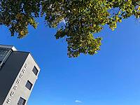 The famous Bauhaus building in Dessau. Architect: Walter Gropius. Built 1925 - 1926. Groundbreaking example of modern functionalist architecture. The building impresses with large industrial-style lettering and windows, which are intended to bridge the ga [IBR113322423]