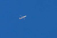 Airbus jet passenger aircraft of Easyjet airlines flying in a blue sky, England, United Kingdom [IBR125204181]