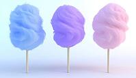 Colorful Cotton Candy In Shades Of Purple, Pink, And Blue For A Children'S Event: Sweet Treats That Will Delight Kids Of All Ages!, AI generated [IBR125211461]