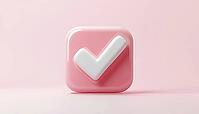 White Checkmark Button: Mobile App Feature For Liking Or Correcting Content - Rendered Graphic Symbol, AI generated [IBR125211467]