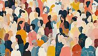 Diverse Crowd In Abstract Art: A Modern Collage Painting Celebrating Multiculturalism And Cultural Diversity With A Vibrant Mix Of People, AI generated [IBR125211478]