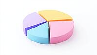 Circle Diagram With Four Parts: Illustrated Pie Chart For Business Financial Report, Presentation, Statistics, Data Analytics, And Optimization Analysis, AI generated [IBR125211502]