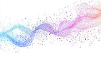 Vibrant Neon Mosaic Frame: A Stunning Design Of Particles, Dots, And Pixels In A Wave Pattern Of Interconnected Circles. Ideal For Websites And Technology, AI generated [IBR125211529]