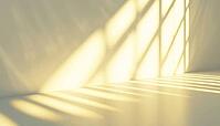 Organic Drop Diagonal Shadow Wall D$00E9Cor With Golden Light And Natural Light Effects On White Wall With Glare Rays, AI generated [IBR125211533]