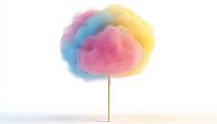 Sweet And Realistic Rainbow Cotton Candy On A White Background: A Multicolored Delight For Your Taste Buds! Perfect For Treats, AI generated [IBR125211552]