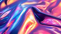Close Up Photo Of Holographic Iridescent Foil Material Perfect For Backdrops Or Mapping. Stunning Visual Effects Captured In Detail, AI generated [IBR125229863]