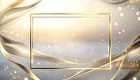 Elegant Square Frame With Golden Curves Featuring Bokeh Decoration And Glitter Light Effect For A Classy Touch, AI generated [IBR125229905]