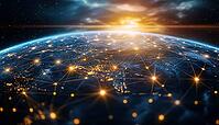 European Connection Links: Communication Technology And Data Transfer With Global Internet Network. Exploring Iot, Finance, Business, Blockchain, And Security In Europe, AI generated [IBR125229945]