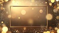 Elegant Square Frame With Golden Curves Featuring Bokeh Decoration And Glitter Light Effect, Symbolizing Sophistication And Glamour, AI generated [IBR125229946]