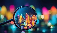 Real Estate Investment: Buying Houses With Energy Efficiency Ratings And Property Values On Virtual Screens. Searching For Homes, Land Prices, And Property Taxes In The Real Estate Market, AI generated [IBR125229950]