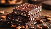 Delicious Chocolate Wafer Bar With Nut Or Almond And Sweet Caramel - A Delectable Treat For Those With A Sweet Tooth. Rich And Satisfying, AI generated [IBR125229960]