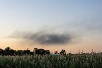 After a flat roof fire on a large construction site, a massive cloud of dark smoke rises above Stuttgart's Rot district and is visible from afar. The heavy smoke development led to numerous emergency calls from the urban area. Police used a helicopter to  [IBR125237553]