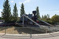 VR Class Vr1 steam locomotive, originally classified as the L1 class until 1942. It holds the popular Finnish nickname Kana (meaning Hen) on rail turn table in summer, Salo, Finland [IBR125242421]