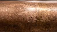 Extreme macro of a copper pipe with an almost imperceptible bulge, physical evidence of repeated water hammer pressure shock, studio shot, AI generated [IBR125242472]