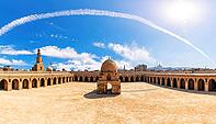 The Mosque of Ibn Tulun aerial panorama, famous landmark of Cairo, Egypt [IBR125261569]