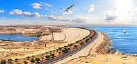 Aswan High Dam view, beautiful sunny panorama, Egypt [IBR125261593]