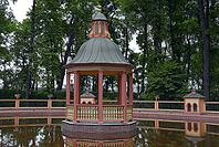 Pergola and pond, the interior of the Summer garden in Saint-Petersburg [IBR125280293]