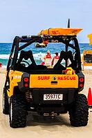 Surfers Paradise beach rescue vehicle on standby [IBR125304625]