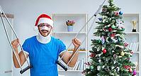 The injured man celebrates Christmas at home [IBR125304630]