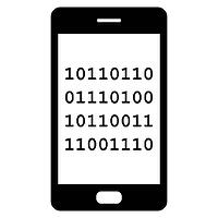 Binärcode und Smartphone - Binary code and smartphone [IBR125304660]