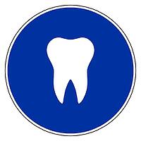 Zahn und Verkehrsschild - Tooth and blue sign [IBR125304661]