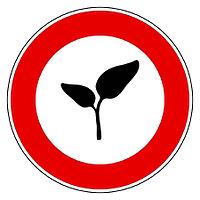 Pflanze und Verbotsschild - Plant and prohibition sign [IBR125304665]