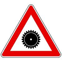 Zahnrad und Achtung Schild - Gear and attention sign [IBR125304679]