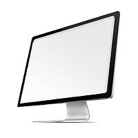 Modern flat screen computer monitor with blank isolated on white background. Highly detailed illustration [IBR125304689]