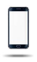 Realistic mobile phone with blank screen and shadows isolated on white background. Highly detailed illustration [IBR125324082]