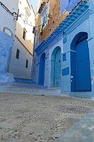 Typical alley of the Kasbah of Chefchaouen, teh blue ciy of Morocco [IBR125324087]