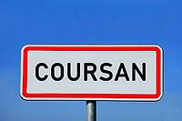 Coursan town sign [IBR125324096]