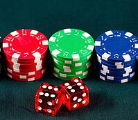 The chips and cards on the casino table [IBR125324099]