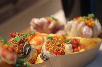 Guangzhou chinese street food made with eggs and seafood [IBR125324127]