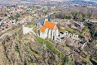 An aerial photograph of Mansfeld Castle in Saxony-Anhalt [IBR125324139]