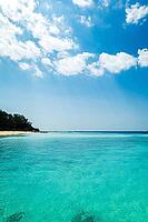 Tropical ocean. clean and beautiful white beach of Gili Islands, Lombok, Indonesia [IBR125331143]